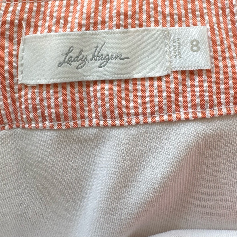 2 Lady Hagan pinstripe, Golf skirt, size 8 blue and white peach and white - Picture 9 of 12